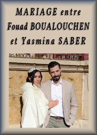 Mariage entre Fouad BOUALOUCHEN et Yasmina SABER